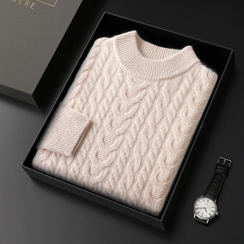 Half Turtleneck Sweater Cable Knit - Marbella Heritage