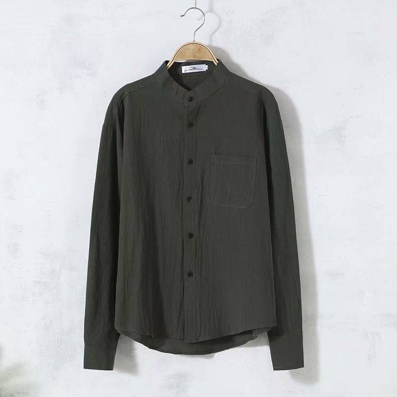 Long Sleeve Loose Linen Shirt - Cannes