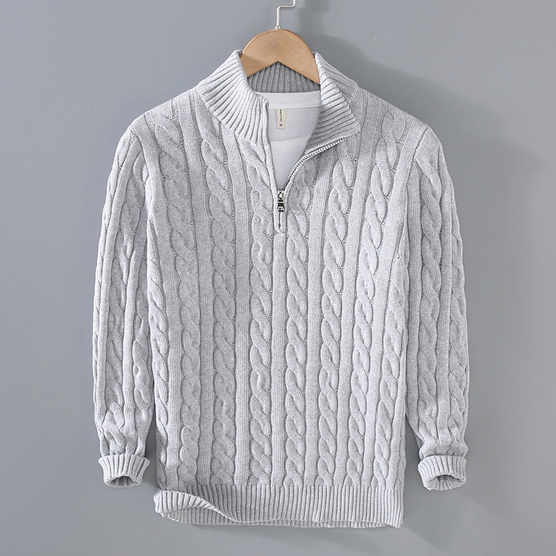 Zipped Cable Sweater - Marbella Heritage