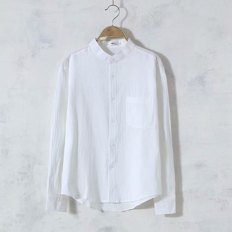 Long Sleeve Loose Linen Shirt - Cannes