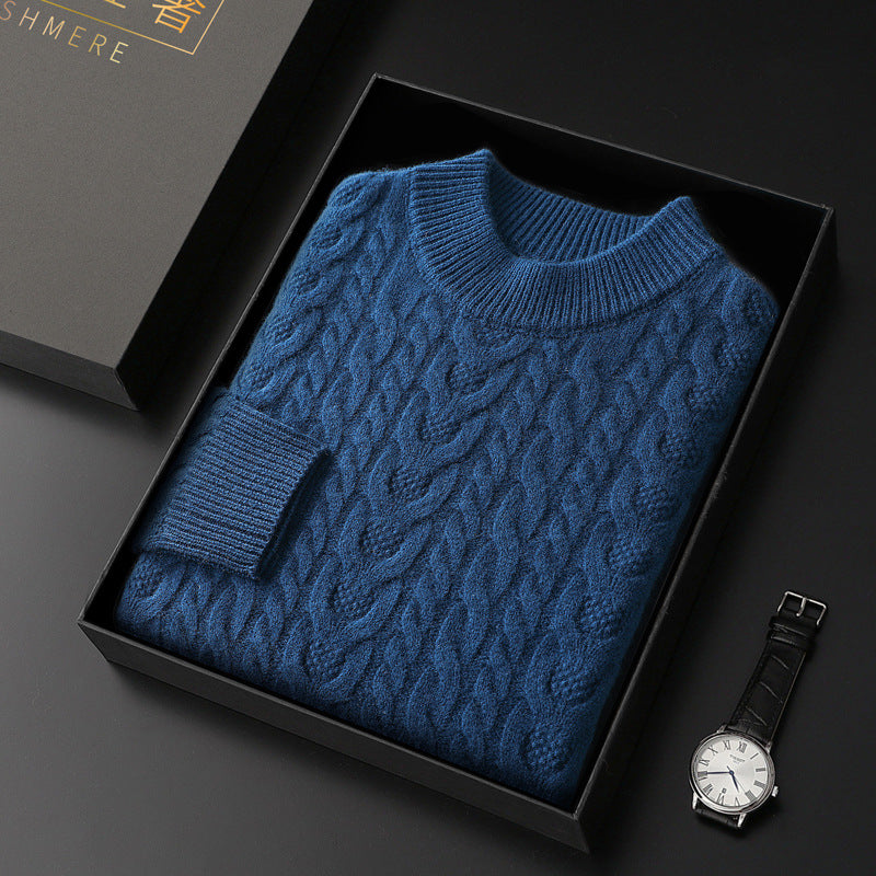 Half Turtleneck Sweater Cable Knit - Marbella Heritage