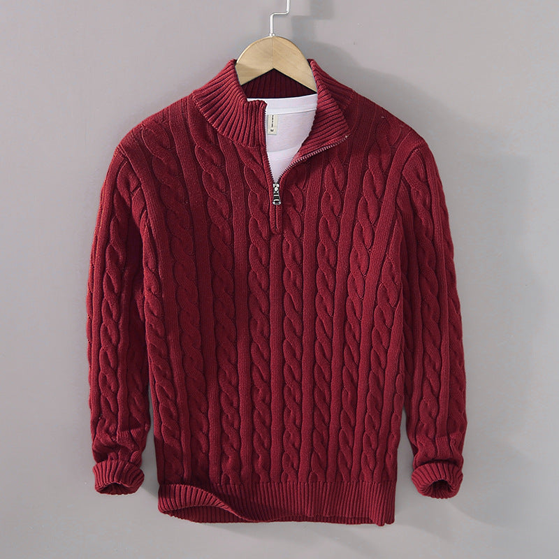 Zipped Cable Sweater - Marbella Heritage