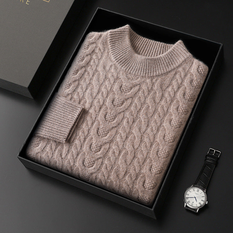 Half Turtleneck Sweater Cable Knit - Marbella Heritage
