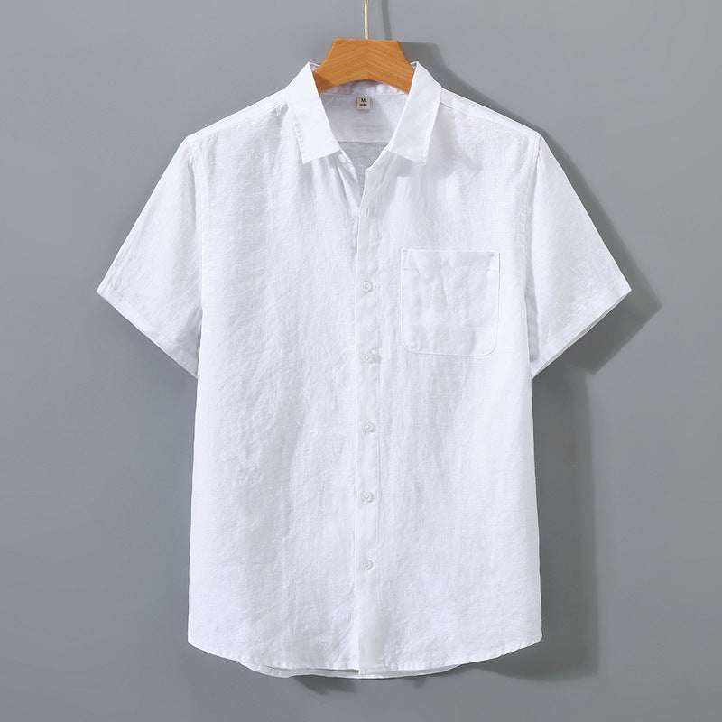 Pure Linen Short Sleeve Shirt - Monaco