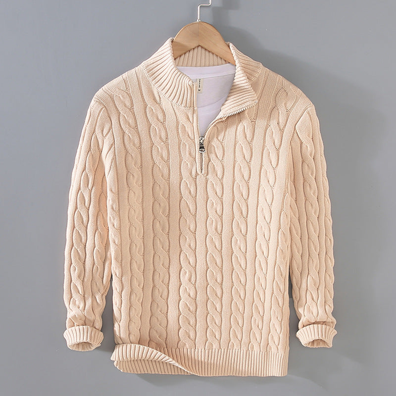 Zipped Cable Sweater - Marbella Heritage