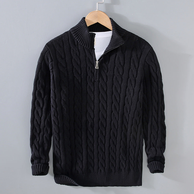 Zipped Cable Sweater - Marbella Heritage