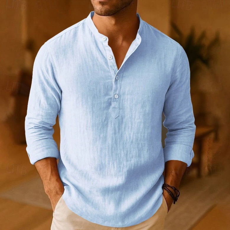 Camisa de manga larga de lino puro - Portofino