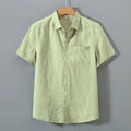 Pure Linen Short Sleeve Shirt - Monaco